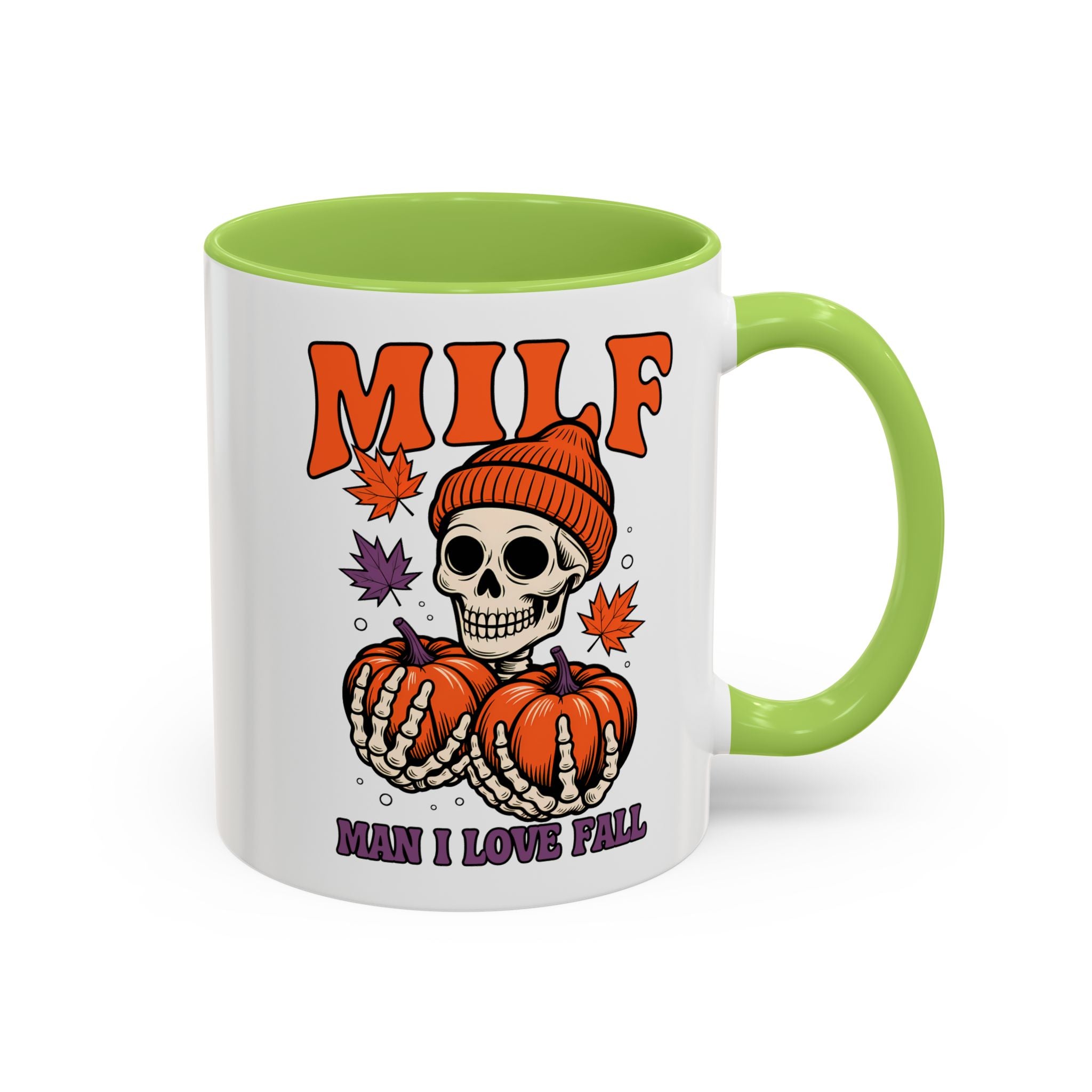 Halloween Pumpkin Skull Coffee Mug – "MILF: Man I Love Fall" funny adult humor sexy time joke