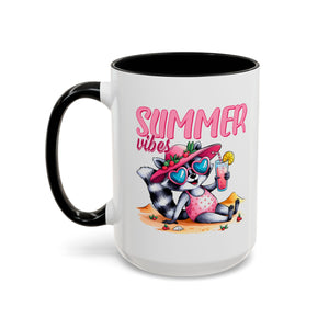 Summer Vibes Accent Coffee Mug - Fun & Colorful Design for Relaxing Moments
