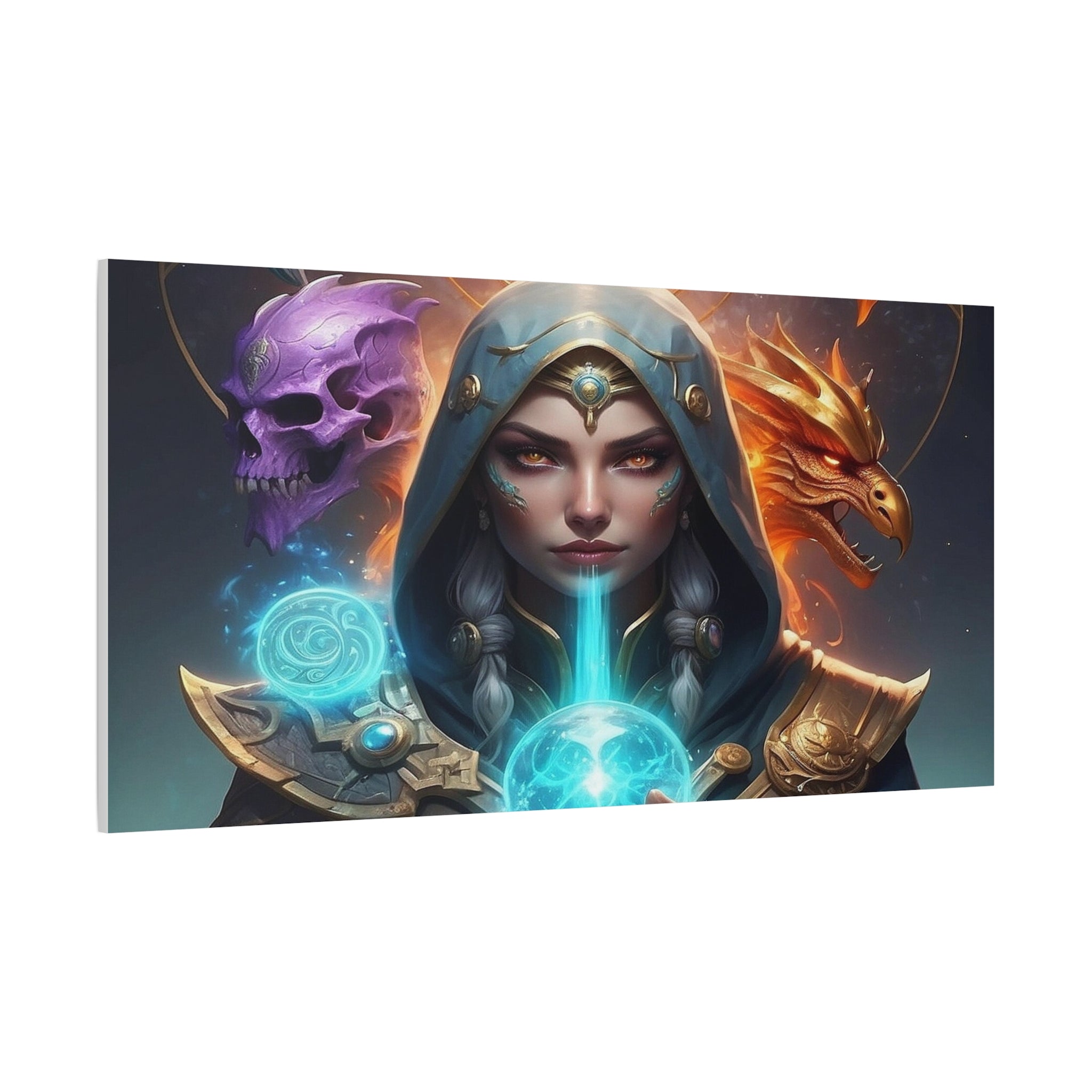 Mystical Sorceress Canvas Artwork - Fantasy Wall Decor