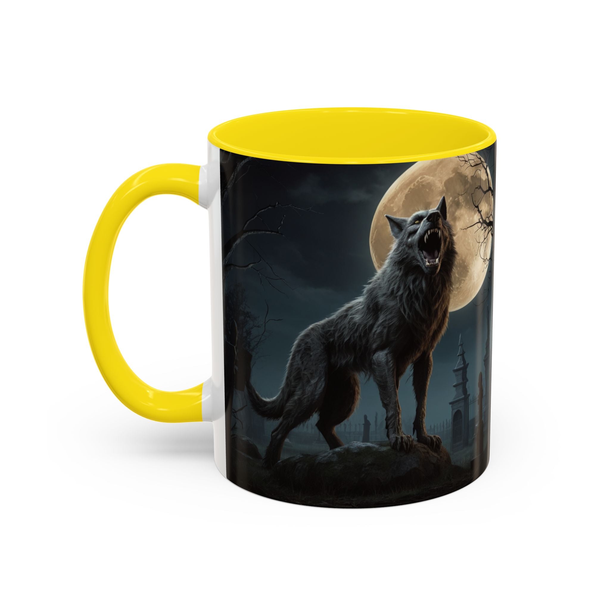 Werewolf Moon Coffee Mug — Gothic Wolf Moonlit Accent Mug fantasy horror art