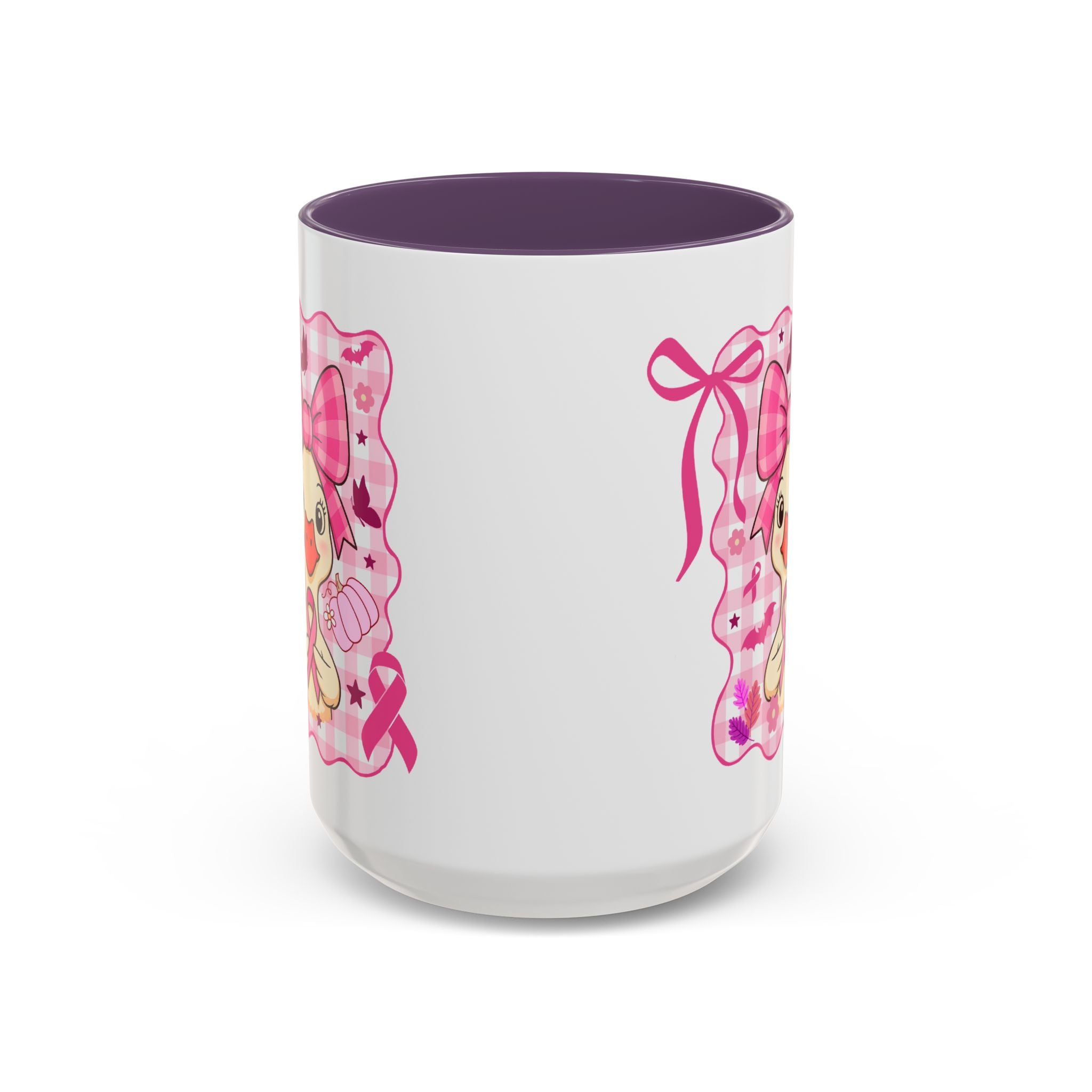 Pink Ribbon Duck Coffee Mug for Breast Cancer Awareness, Cute Gift for Her, Supportive Breast Cancer Mug, Unique Coffee Cup, Holiday Present