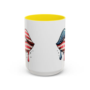 Patriotic Lip Print Coffee Mug – 11oz & 15oz
