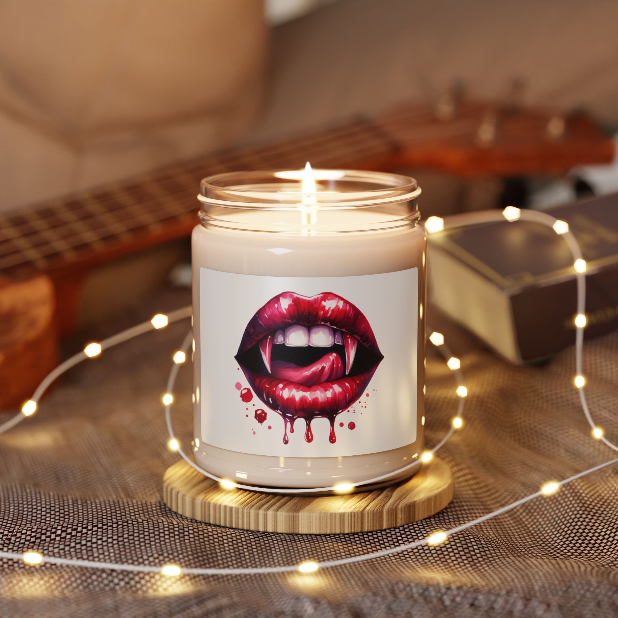Vampire licks bloody lips horror Scented Soy Candle, 9oz