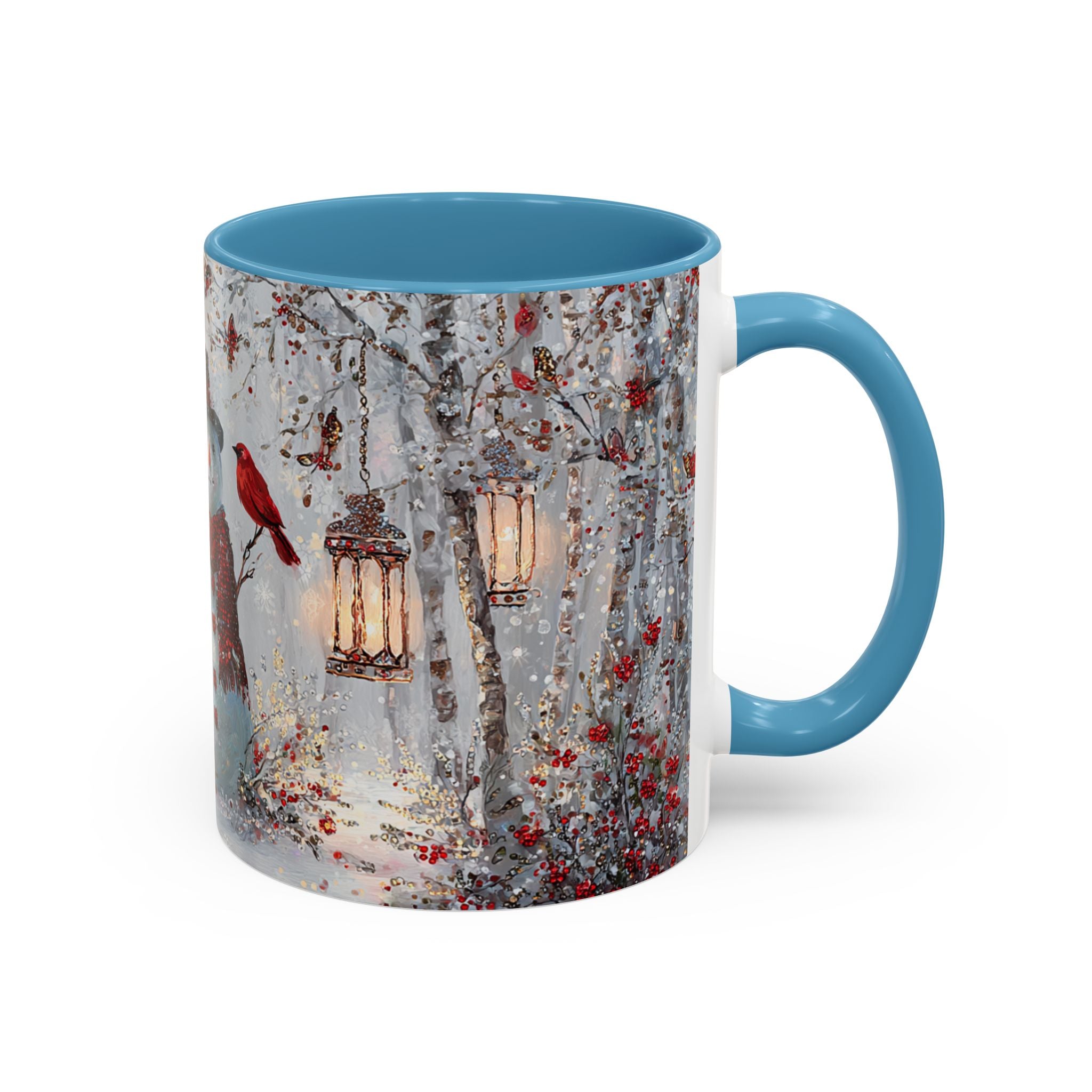Winter Wonderland Coffee Mug - Snowman & Cardinals Design (11/15oz)