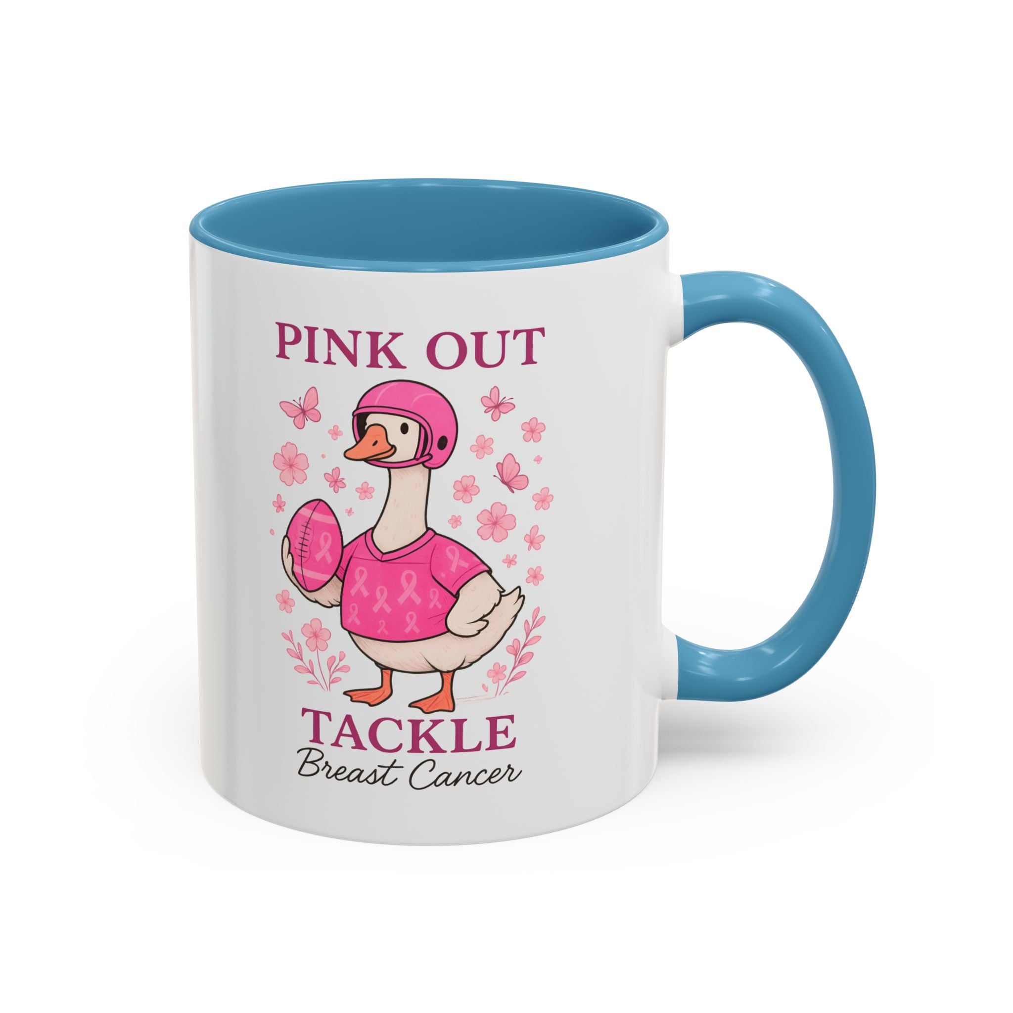 Breast Cancer Awareness Coffee Mug, Pink Out Tackle Duck Design, Supportive Gift for Fighters & Survivors, Cheerful Office Decor, [...]