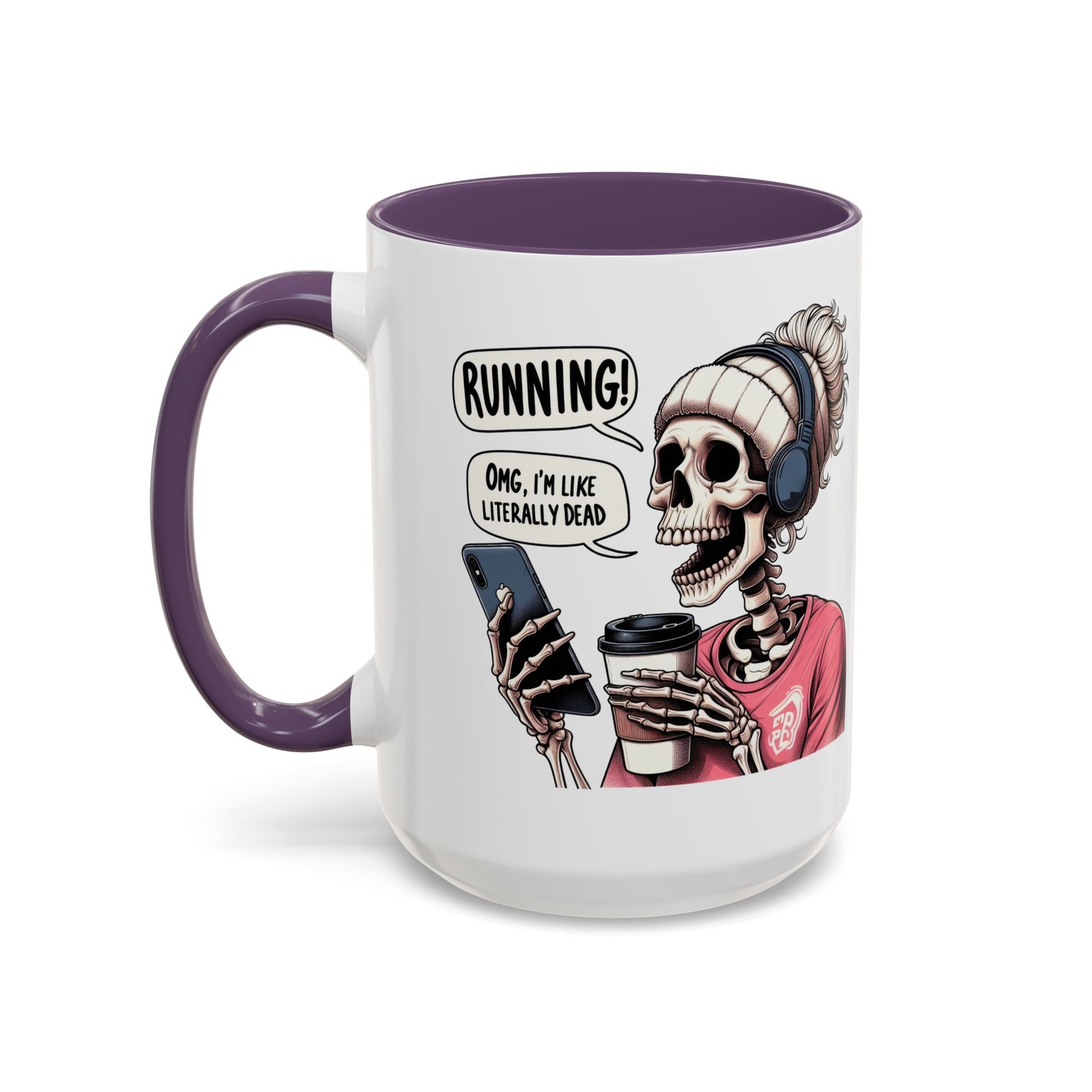 Running Skeleton Coffee Mug - Perfect for Fitness Lovers, Halloween Decor, Gift for Runners, Funny Tea Cup, Workout Enthusiast