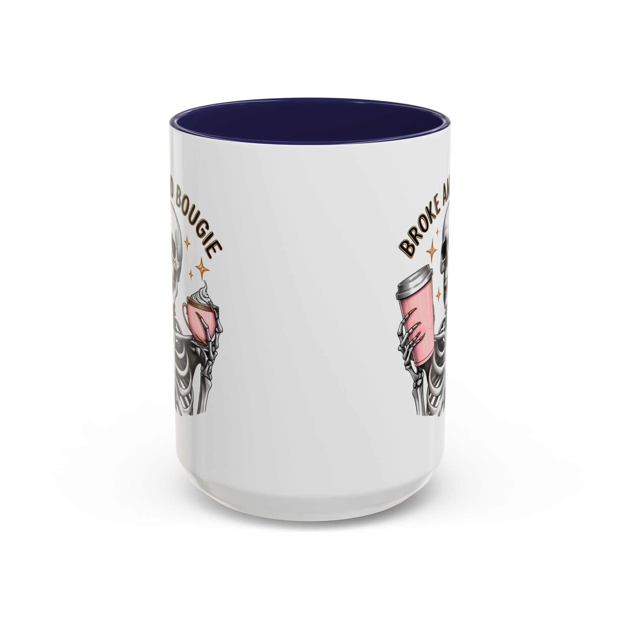 Broke and Bougie Coffee Mug, Skeleton Mug, Halloween Mug, Unique Gift for Coffee Lovers, Spooky Decor