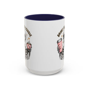 Broke and Bougie Coffee Mug, Skeleton Mug, Halloween Mug, Unique Gift for Coffee Lovers, Spooky Decor