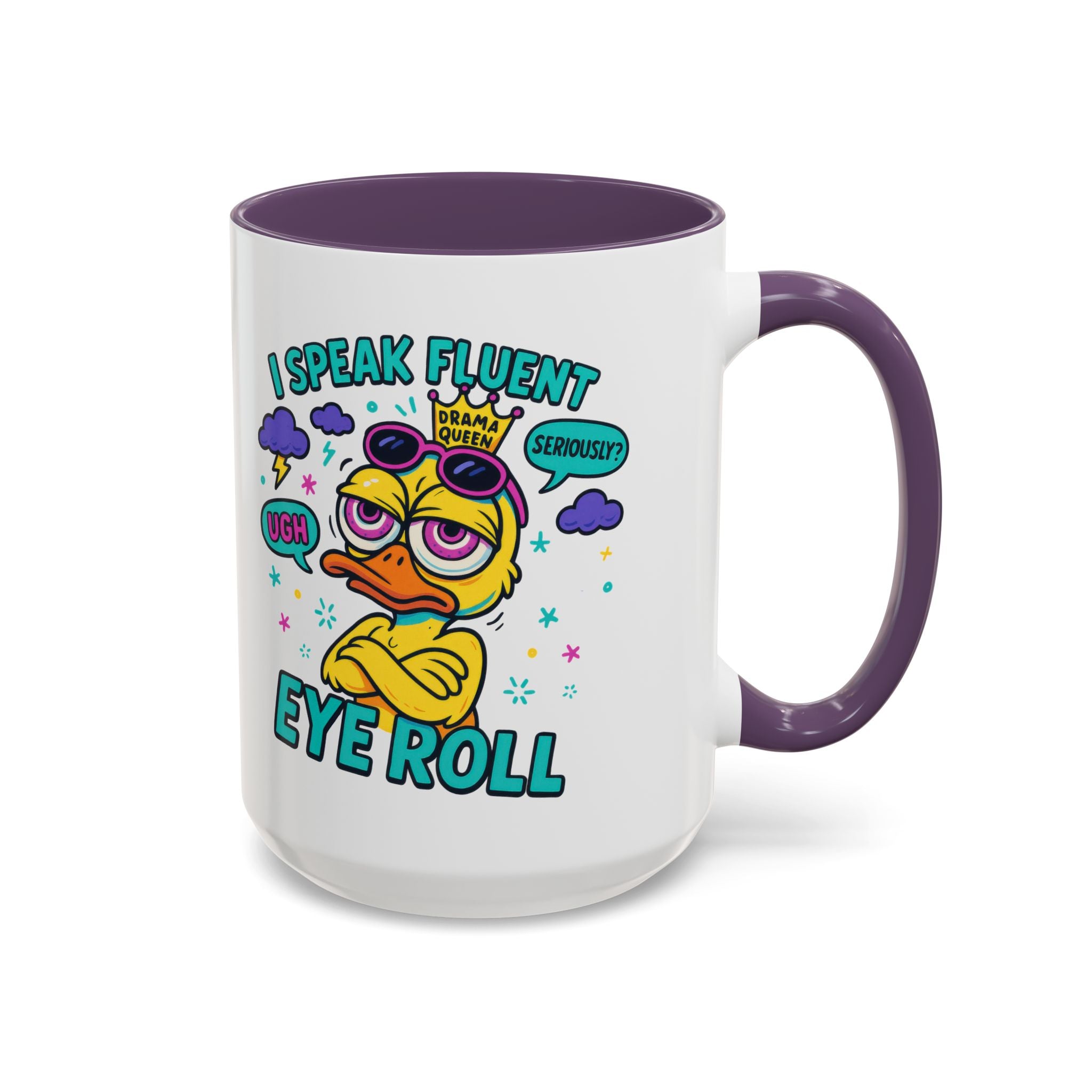 attitude Sassy Eye Roll Coffee Mug,  for Coffee Lovers, Gift for Friends, Quirky Tea Mug, Humor  Cute Kitchen Decor