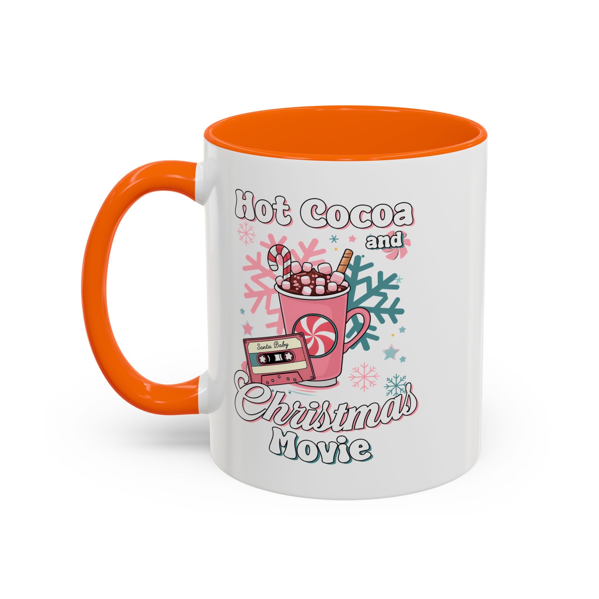 Hot Cocoa & Christmas Movie Mug, Cozy Holiday Cup, Winter Gift, Festive Beverage Container, Cute Coffee Mug
