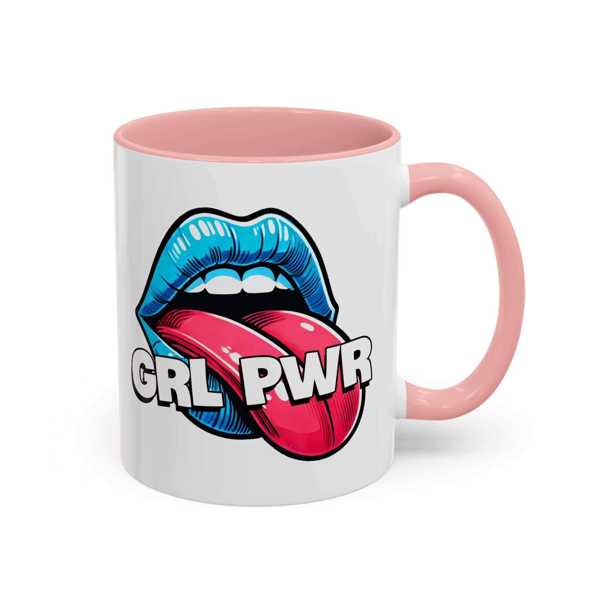 GRL PWR Accent Coffee Mug - Bold Fun Design for Empowerment, Great Gift for Friends, Coffee Lovers, Birthdays, and Celebrations