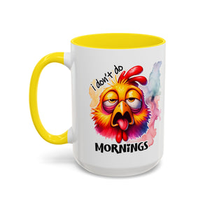 Funny Morning Coffee Mug, Humor Mug, Gift for Coffee Lovers, Sleepy Chicken Mug, Cute Drinkware, Holiday Present