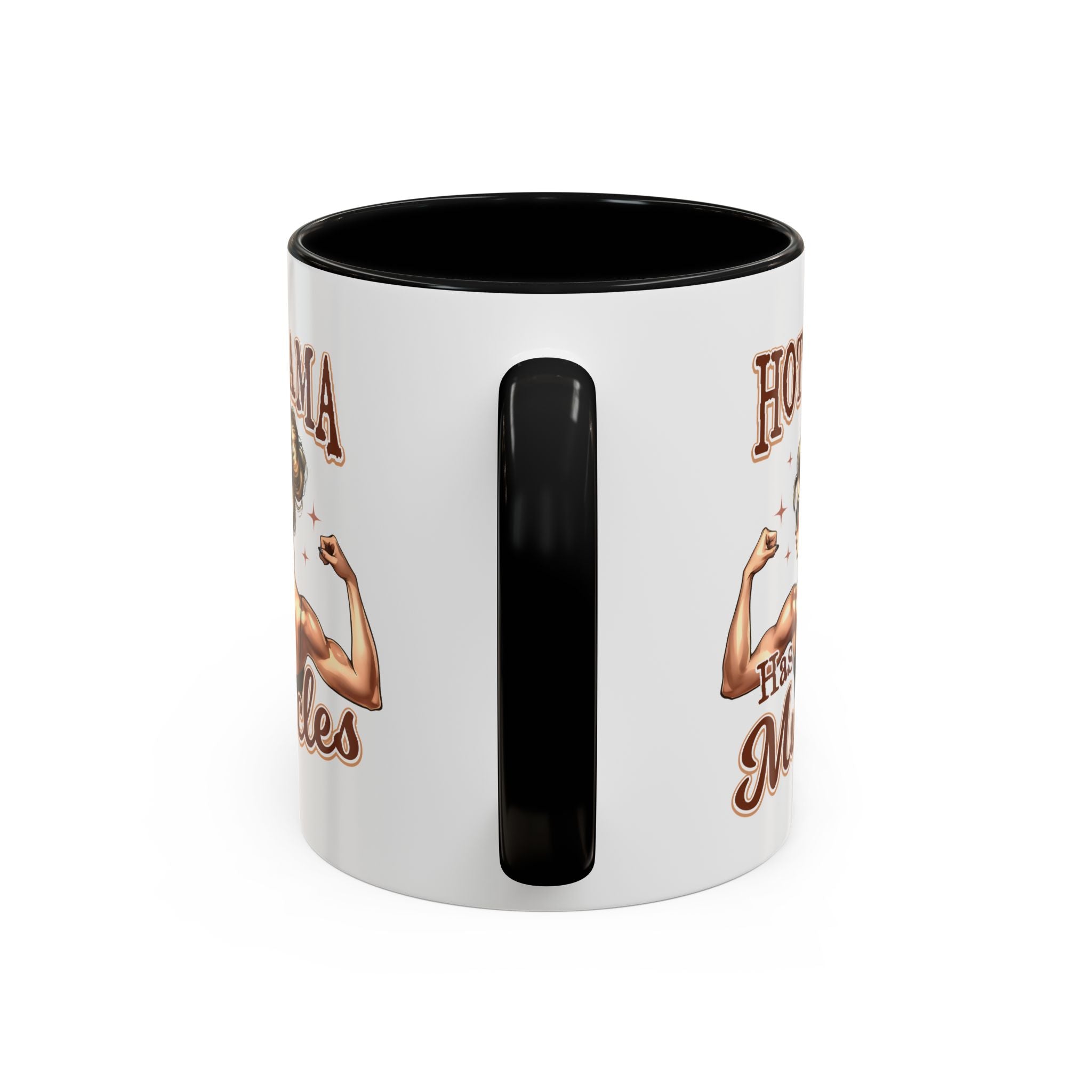 Hot Mama Has Muscles Coffee Mug - Fun & Motivational 11/15oz Accent Mug for Fitness Lovers