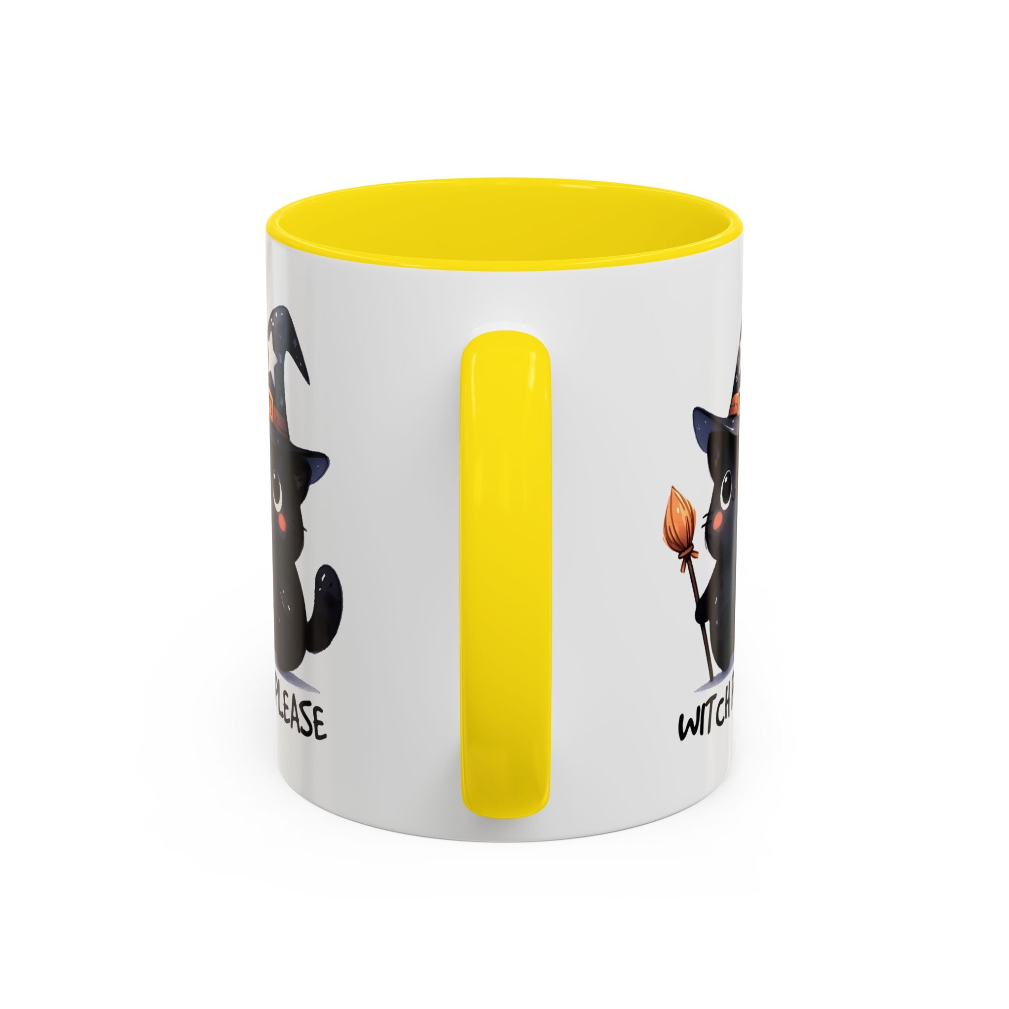 Cute Witch Cat Coffee Mug - Perfect for Halloween, Cat Lover Gift, Witch Please Design, Black Cat Mug, Cozy Drinkware