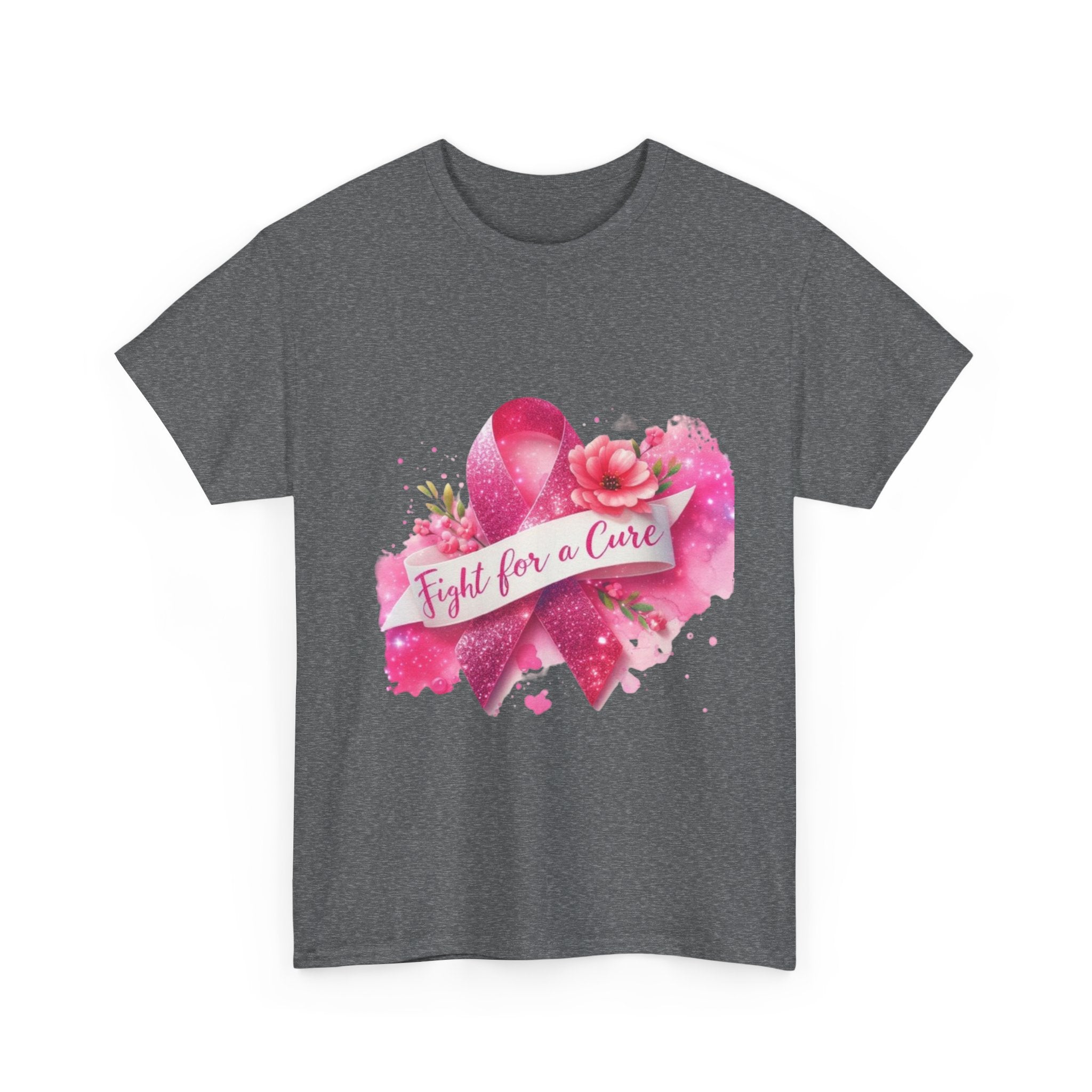 Fight for a Cure Unisex Heavy Cotton Tee | Breast Cancer Awareness Shirt, Support Tee, Gift for Her, Charity Fundraiser Tee, Pink Ribbon Tee