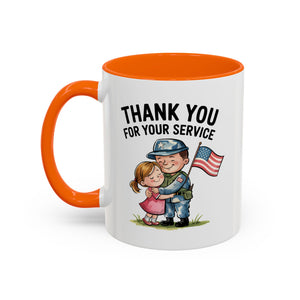 Thank You for Your Service Coffee Mug - 11oz & 15oz Accent Mugs for Veterans Appreciation