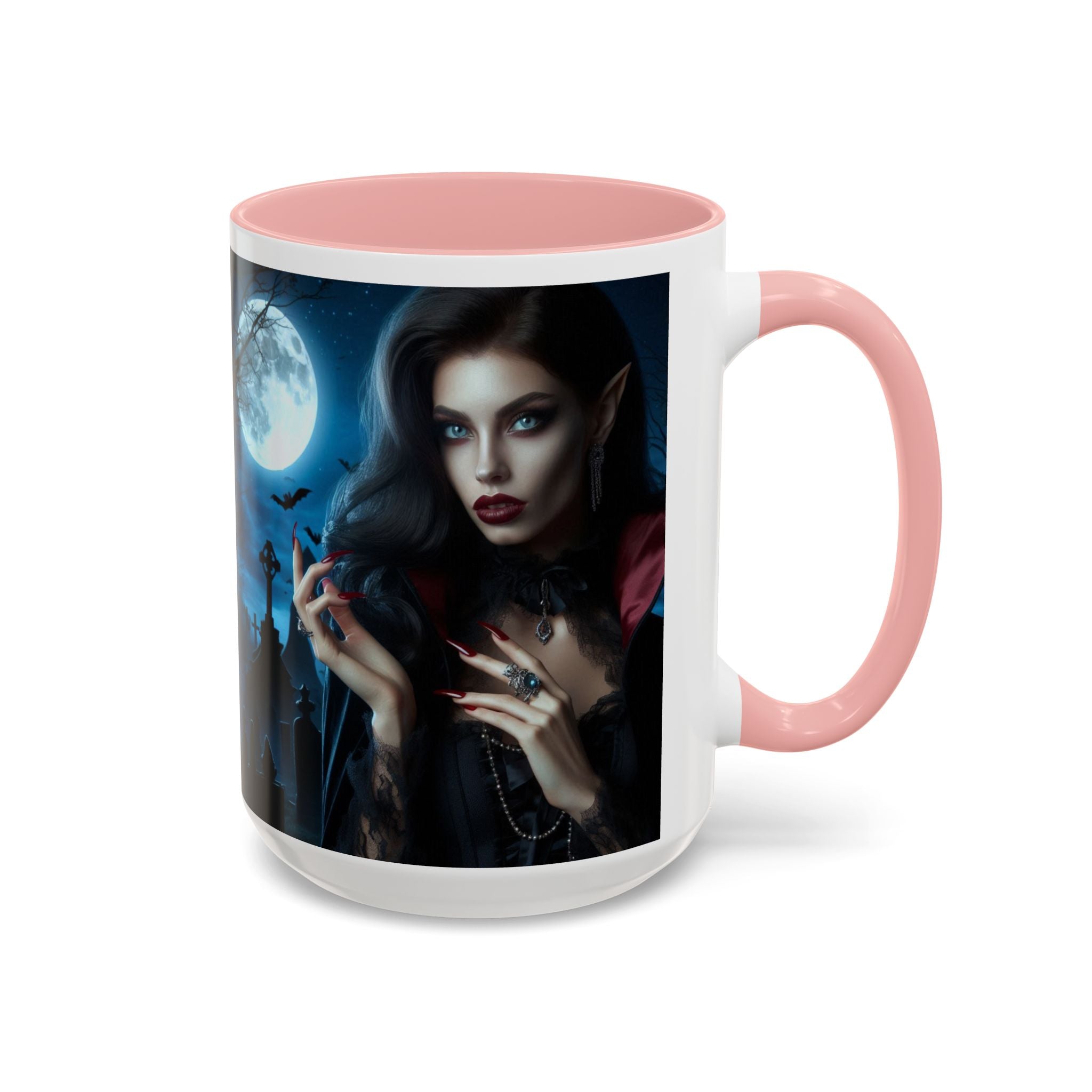 halloween Gothic Vampire Coffee Mug – 11/15oz full moon graveyard