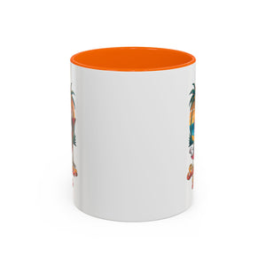 Summer Vibes Coffee Mug, Tropical Cat Mug, Beach Lover Gift, Fun Animal Sipware, Vacation-themed Drinkware, Pet Lover Cup
