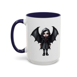 gothic vampire girl with wings horror art Accent Coffee Mug (11, 15oz) vamp14