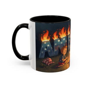 Patriotic Camping Coffee Mug - Fun America Design, Perfect for , Campfire Gatherings, Super for Gifts