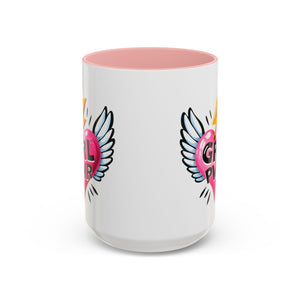 Empowering Heart Coffee Mug | Inspirational Gift for Women, GRL PWR Mug, Cute Kitchen Decor, Unique Friendship Gift, Motivational Coffee Cup