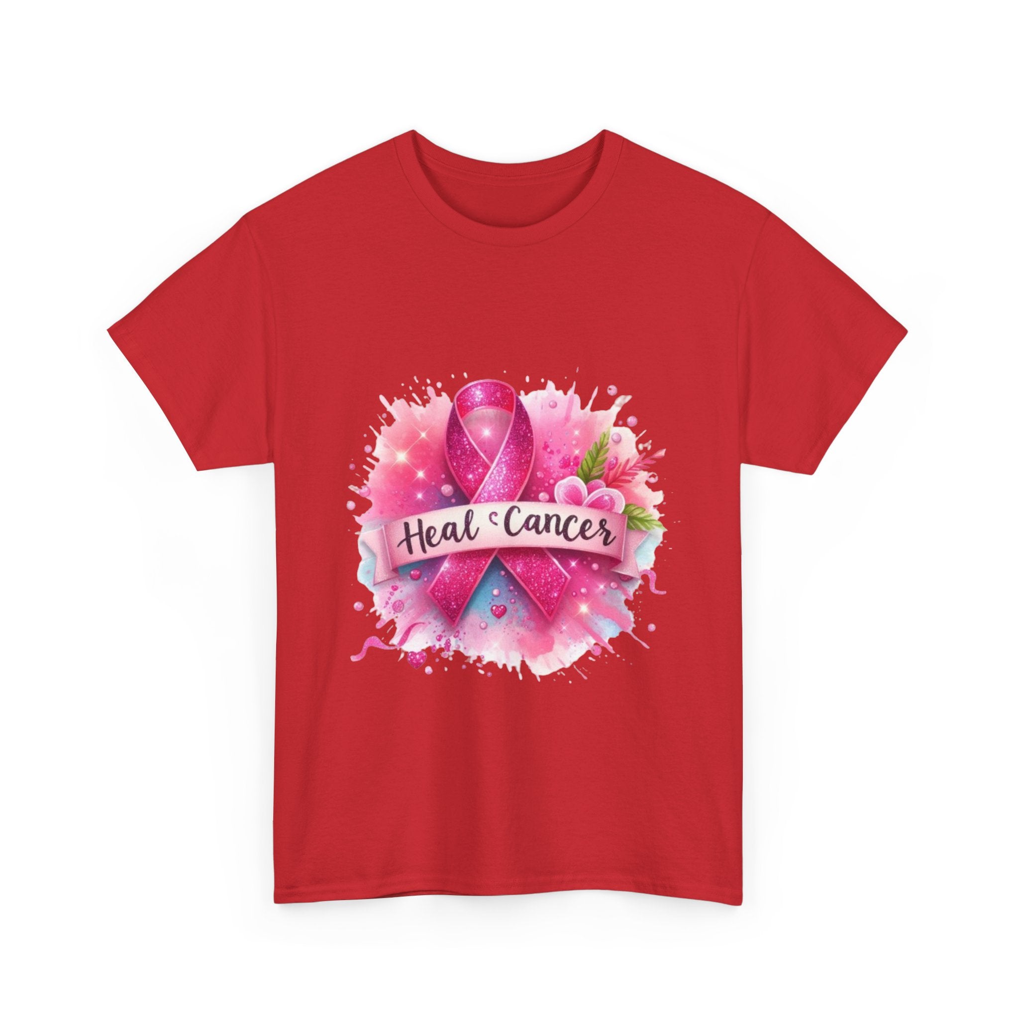 Breast Cancer Awareness Tee, Heal Cancer Cotton Shirt, Unisex Supportive T-Shirt, Gift for Survivor, Pink Ribbon Shirt