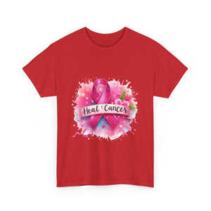 Breast Cancer Awareness Tee, Heal Cancer Cotton Shirt, Unisex Supportive T-Shirt, Gift for Survivor, Pink Ribbon Shirt