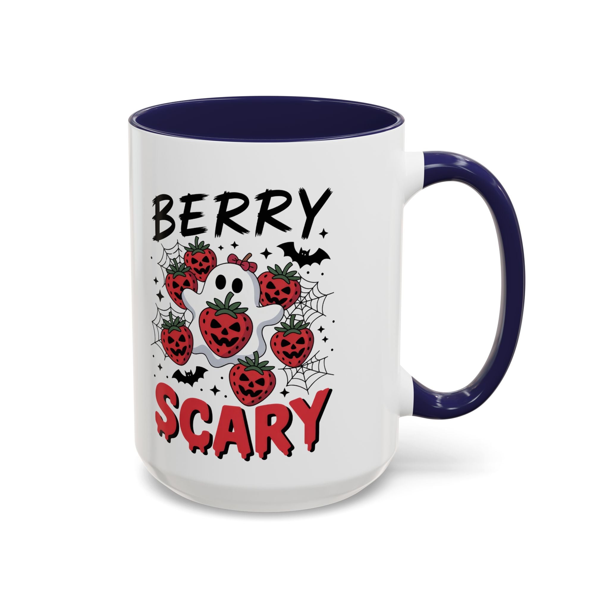 Berry Scary Coffee Mug — Halloween Ghost & Jack‑o'-Lantern Strawberries (11/15 oz)