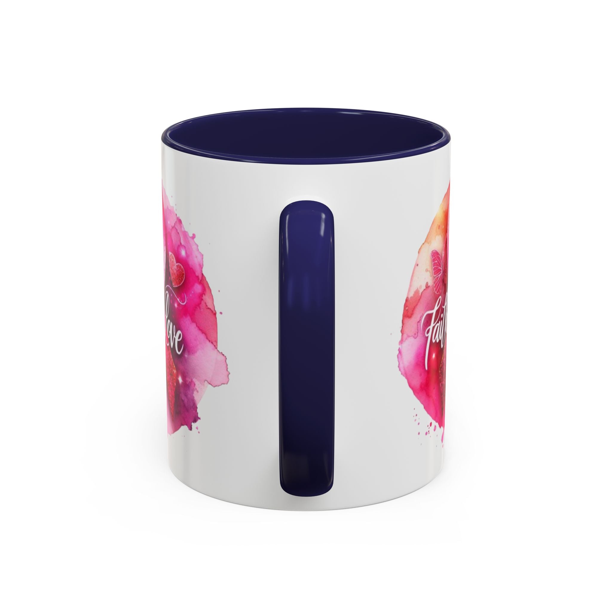 Inspirational Accent Coffee Mug with Pink Ribbon Design, Faith Hope Love Gift, Cancer Awareness Mug, Supportive Drinkware, Meaningful [...]