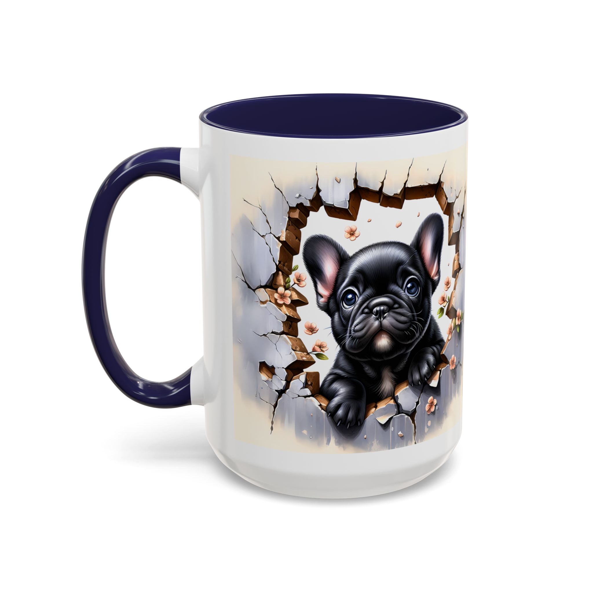 Cute French Bulldog Accent Coffee Mug, Pet Lover Gift, Dog Lover Mug, Home Office Coffee Cup, Unique Animal Print Mug