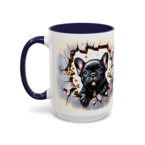 Cute French Bulldog Accent Coffee Mug, Pet Lover Gift, Dog Lover Mug, Home Office Coffee Cup, Unique Animal Print Mug