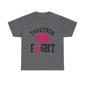 Together We Fight Football Tee, Awareness T-Shirt, Breast Cancer Support Shirt, Unisex Cotton Tee, Game Day Apparel, Gift for Him/Her