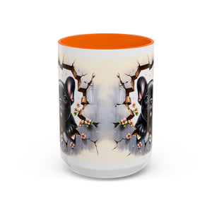 Cute French Bulldog Accent Coffee Mug, Pet Lover Gift, Dog Lover Mug, Home Office Coffee Cup, Unique Animal Print Mug