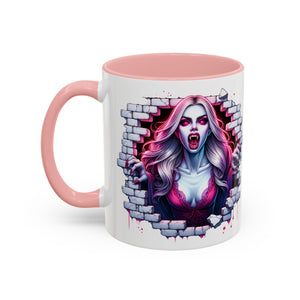 Vampire Wall Art Coffee Mug - Gothic,  Perfect Gift for Halloween, Unique Art Mug, Monster Mug, Fantasy Drinkware