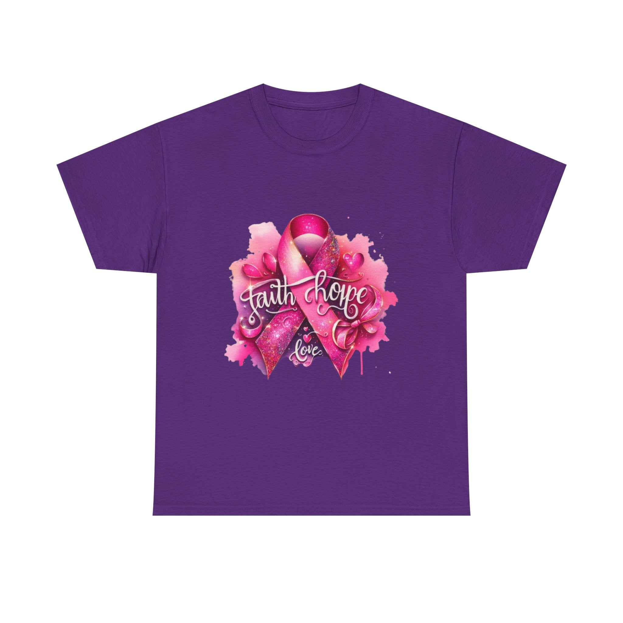 Breast Cancer Awareness Tee, Faith and Hope Message Shirt, Support Shirt, Gift for Survivors, Inspirational T-Shirt