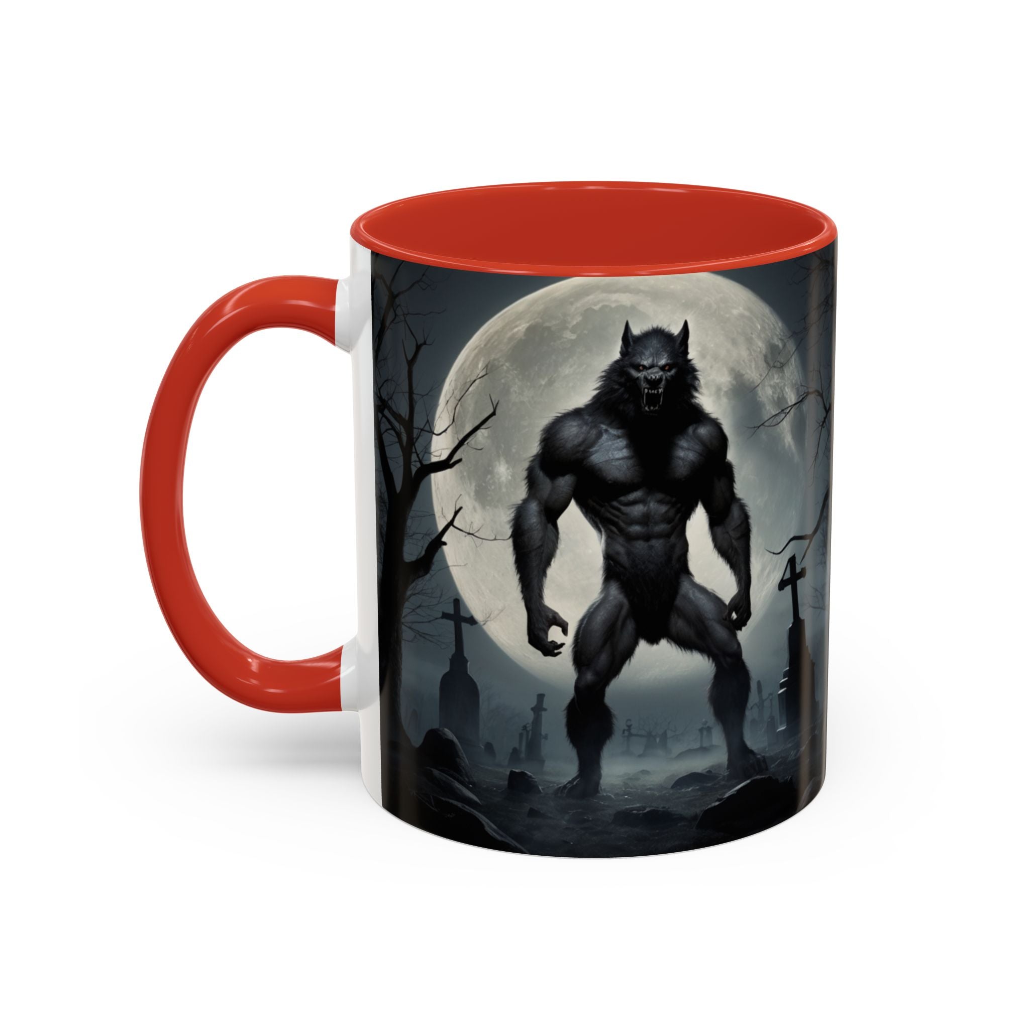 Werewolf Moon Coffee Mug — Gothic Graveyard Accent Mug (11/15oz) fantasy
