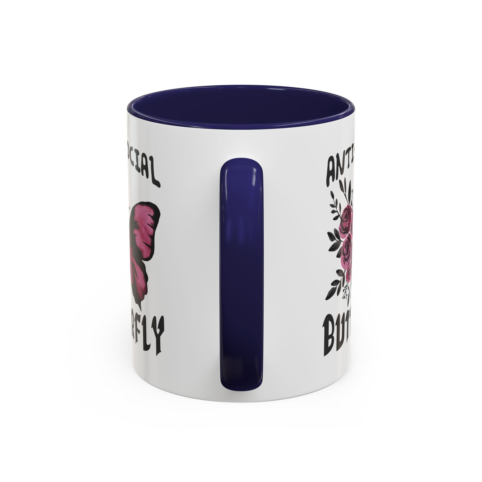 Anti-Social Butterfly Coffee Mug - Floral & Butterfly Design