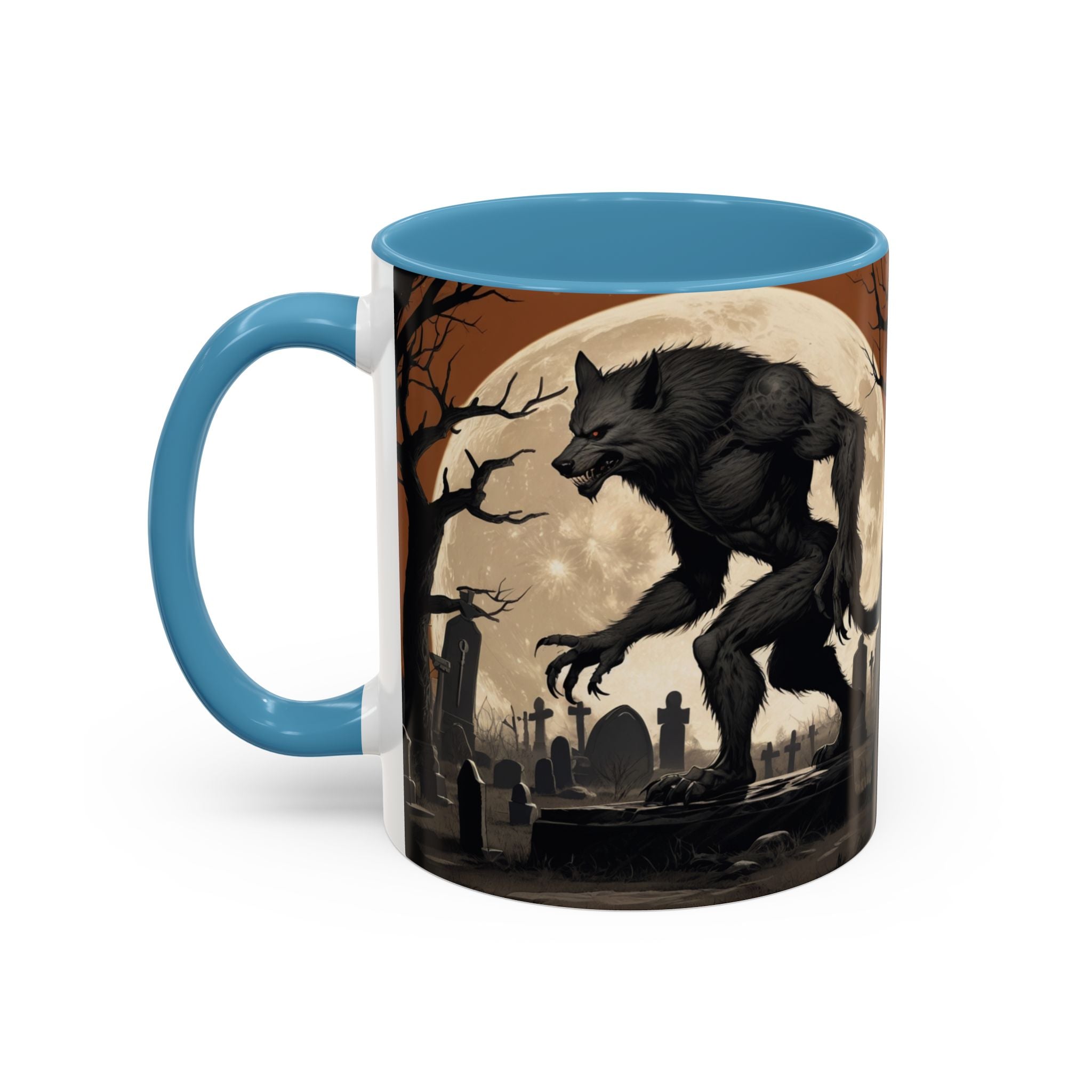 Werewolf Moon Coffee Mug — Gothic Graveyard Accent Mug fantasy horror