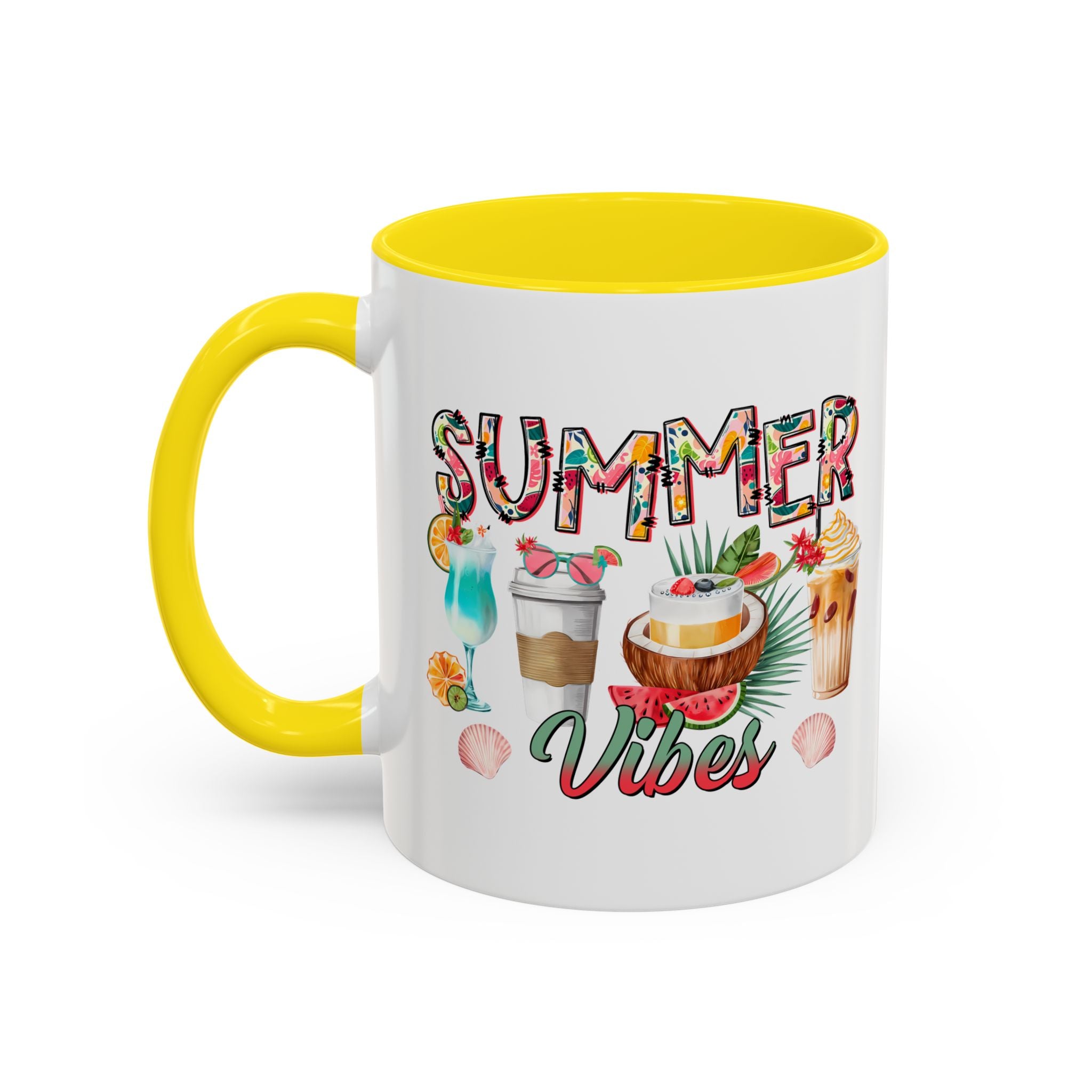 Summer Vibes Accent Coffee Mug - 11oz & 15oz - Perfect for Sunny Days & Celebrations