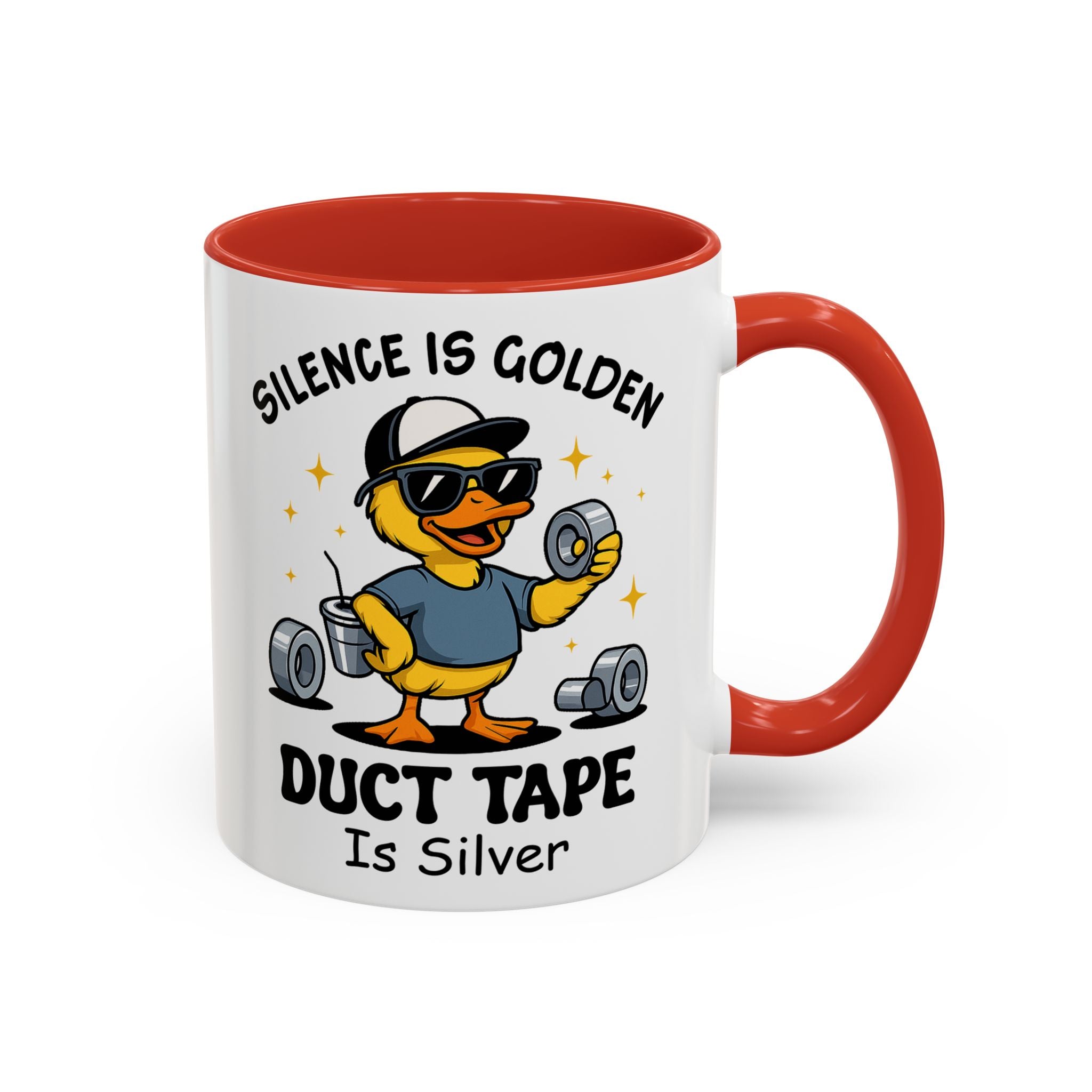 Silence Is Golden Duct Tape Is Silver Mug — Funny Duck Repair Coffee Mug (11/15 oz)