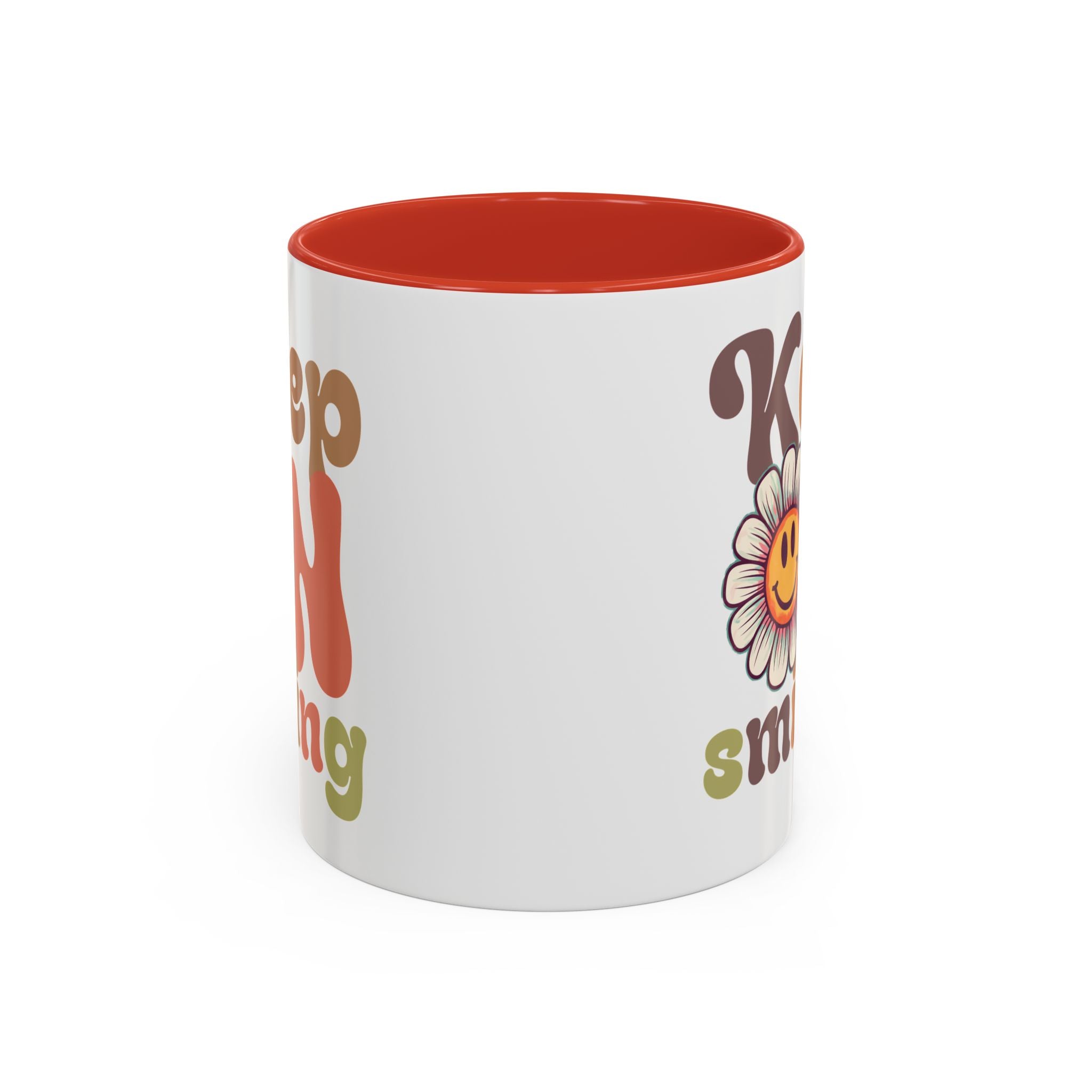 Keep Smiling Floral Coffee Mug - Cheerful 11 & 15oz Accent Mug for Daily Motivation