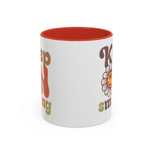 Keep Smiling Floral Coffee Mug - Cheerful 11 & 15oz Accent Mug for Daily Motivation