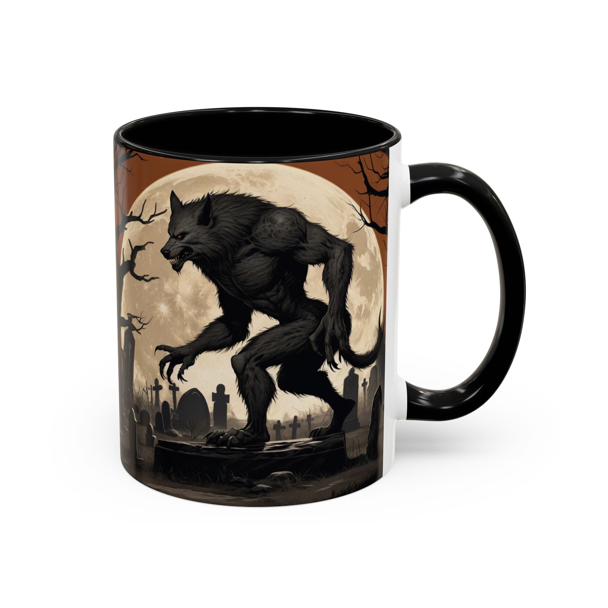 Werewolf Moon Coffee Mug — Gothic Graveyard Accent Mug fantasy horror