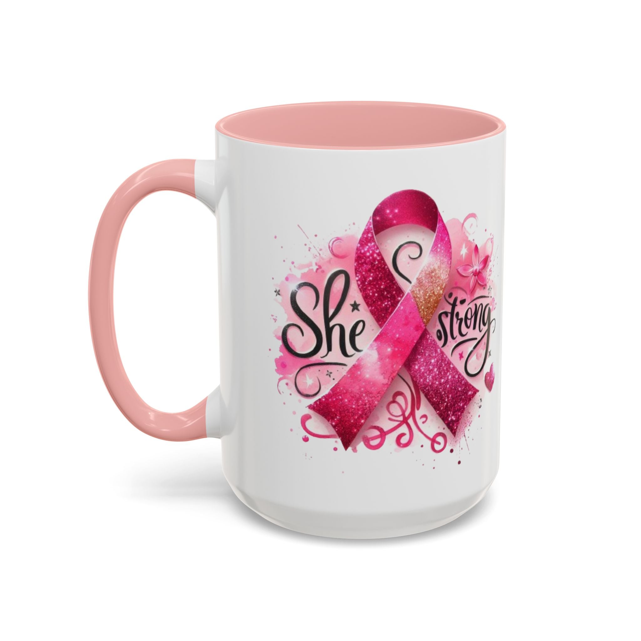 Empowering Pink Ribbon Coffee Mug - Gift for Survivors, Breast Cancer Awareness, Motivational Mug, Inspirational Drinkware, Self-Care Gift