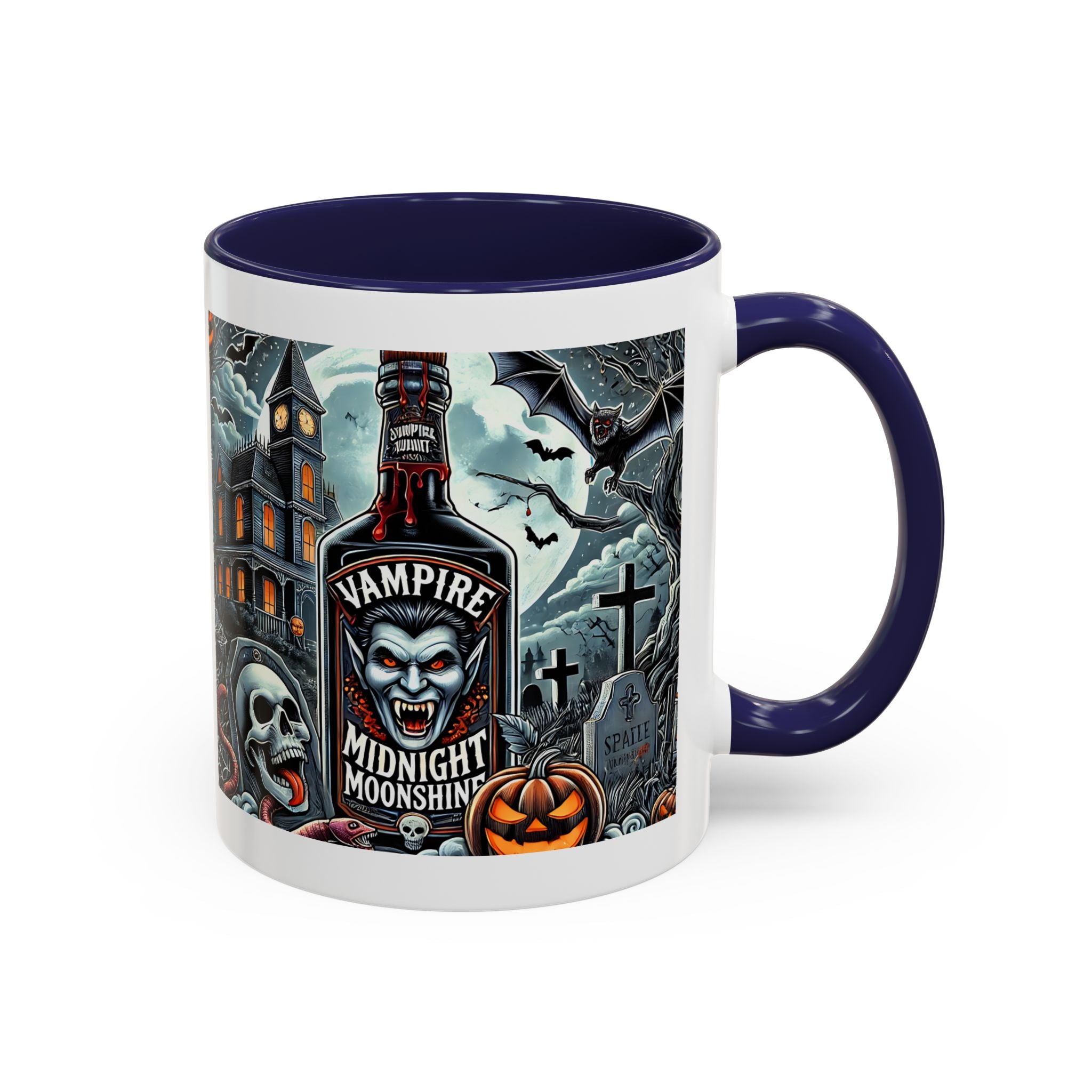Gothic vampire Halloween Coffee Mug, Spooky Decor, Skull Design, Gift for Horror Lovers,  Party Essential, Unique Drinkware