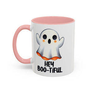 Hey Boo-tiful Ghost Coffee Mug, Halloween Mug, Cute Gift, Spooky Decor, Fun Mug