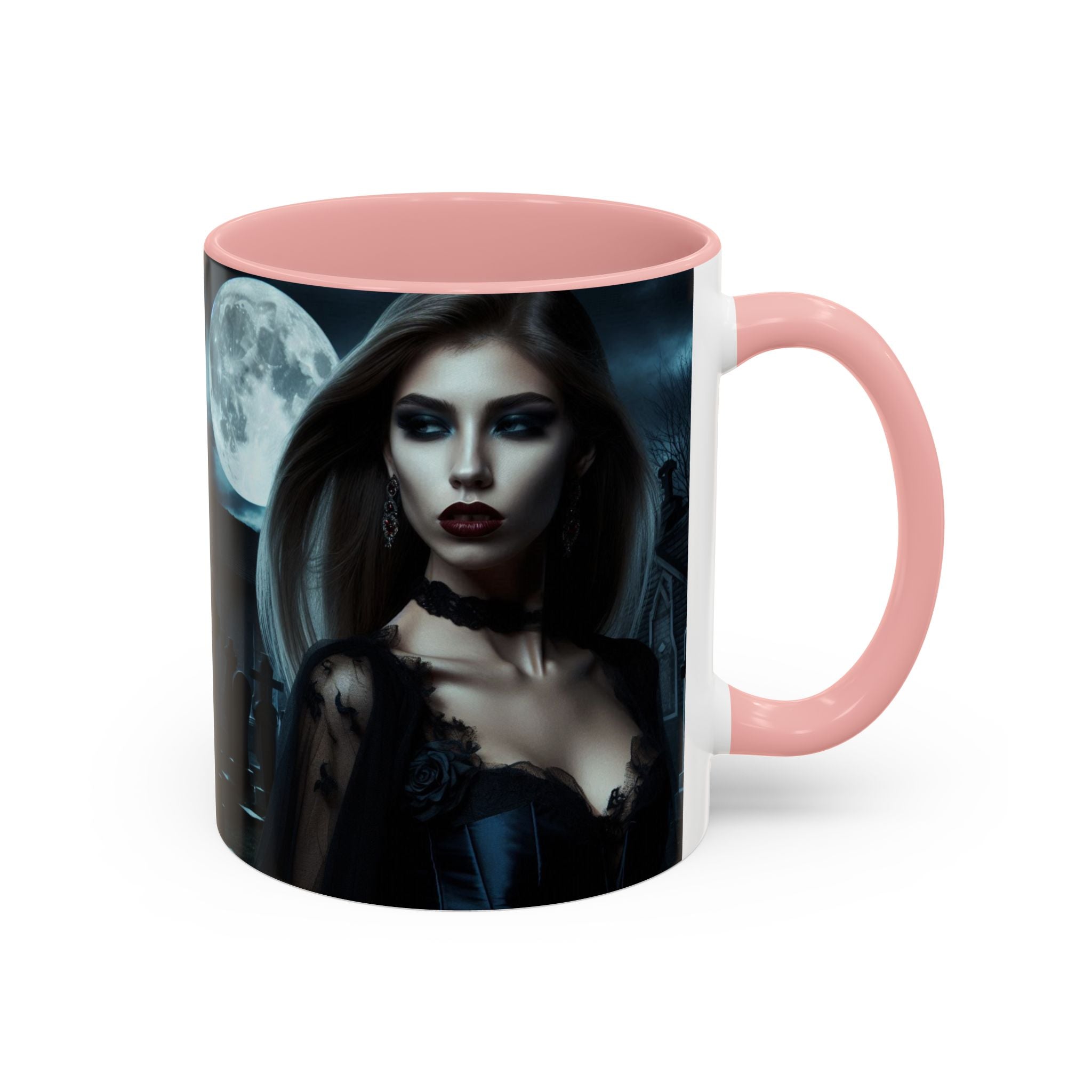 sexy young woman vampire Gothic Moonlit Accent Coffee Mug - 11 or 15oz