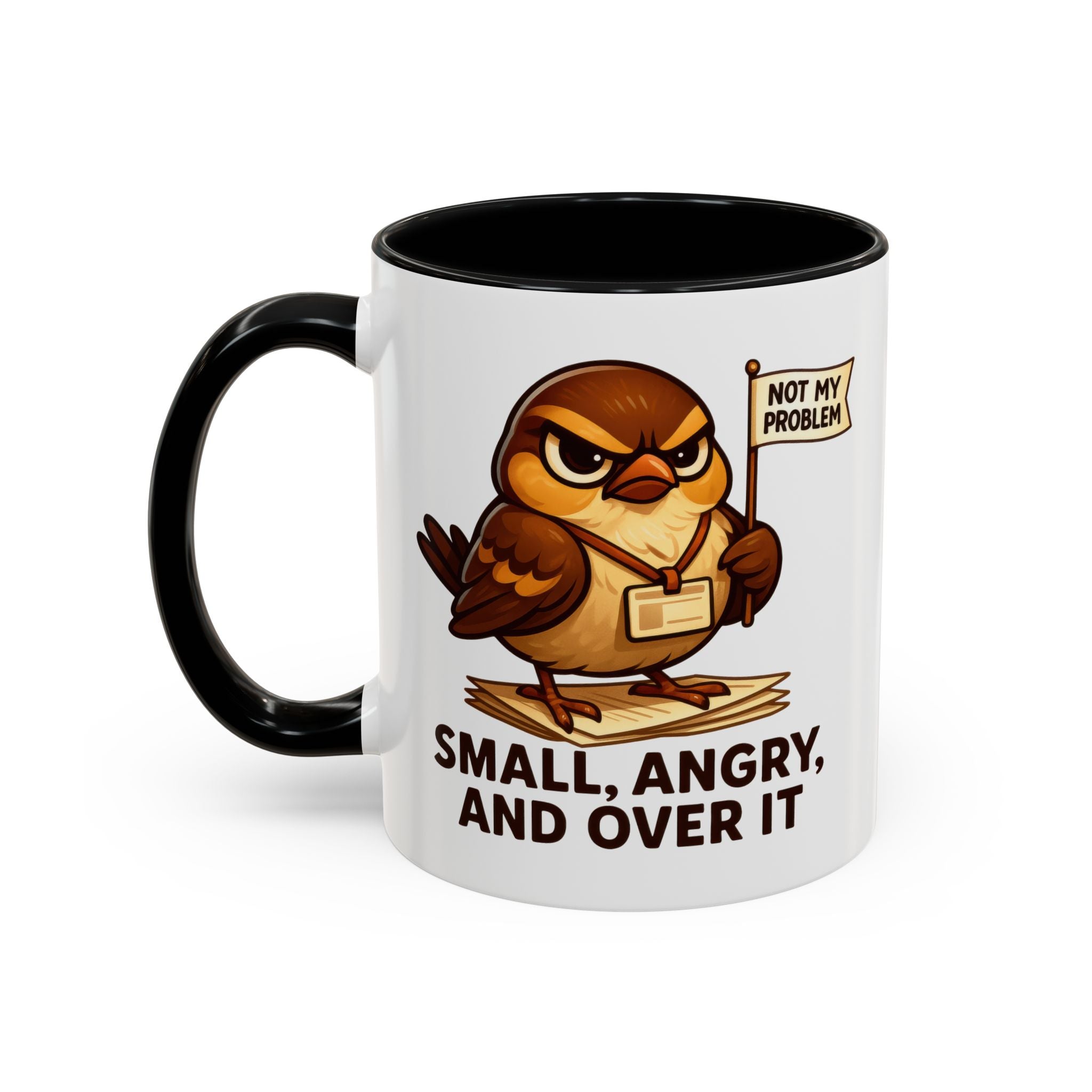 Funny Owl Coffee Mug, not my problem  Small Angry Owl Cup, Coffee Lover Present, Quirky Office