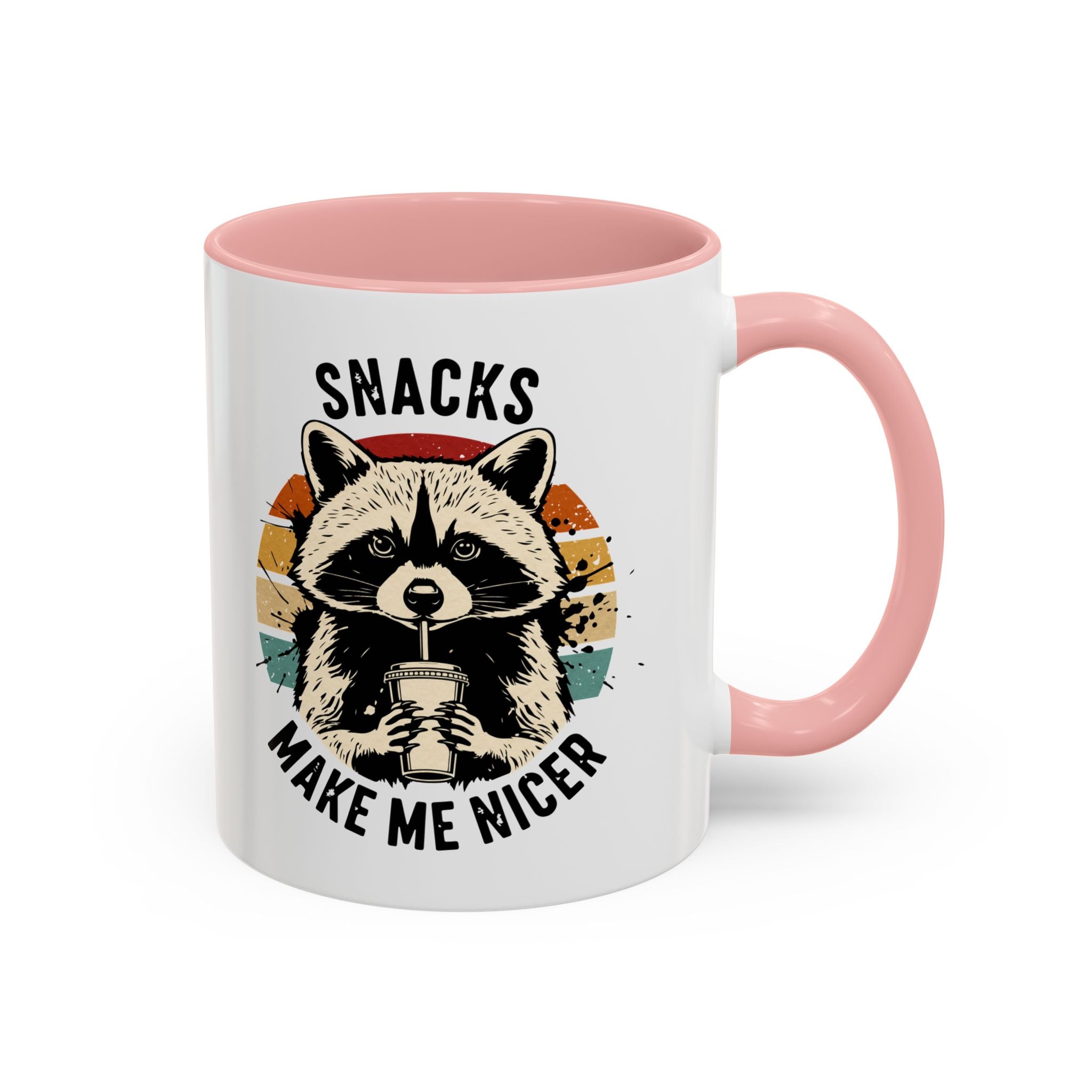Snacks Make Me Nicer Raccoon Accent Coffee Mug (11/15oz)