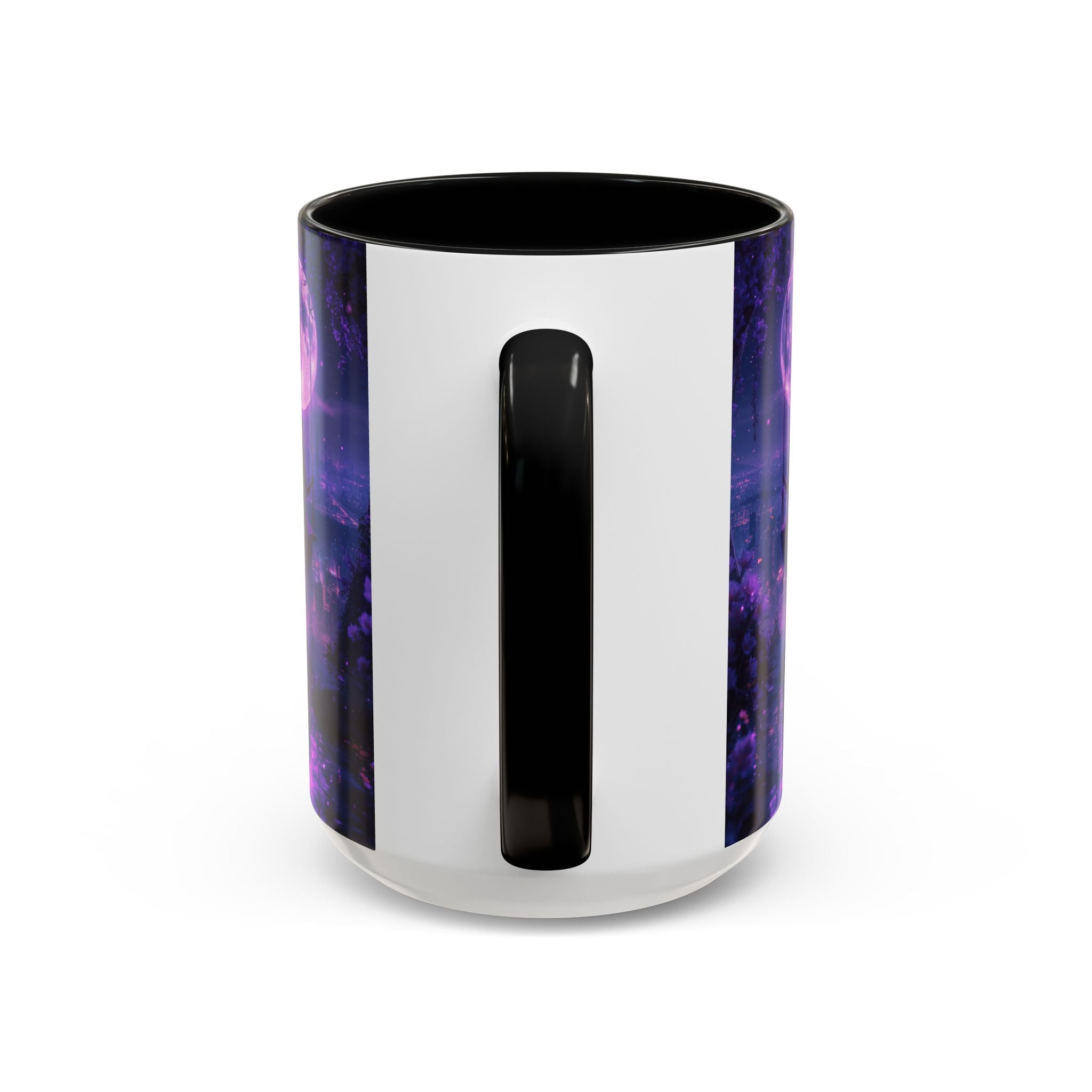 anime Dreamy Moonlit Swing Accent Coffee Mug, Artistic Mug, Celestial Coffee Cup, Fantasy Beverage Holder, Gift for Dreamers